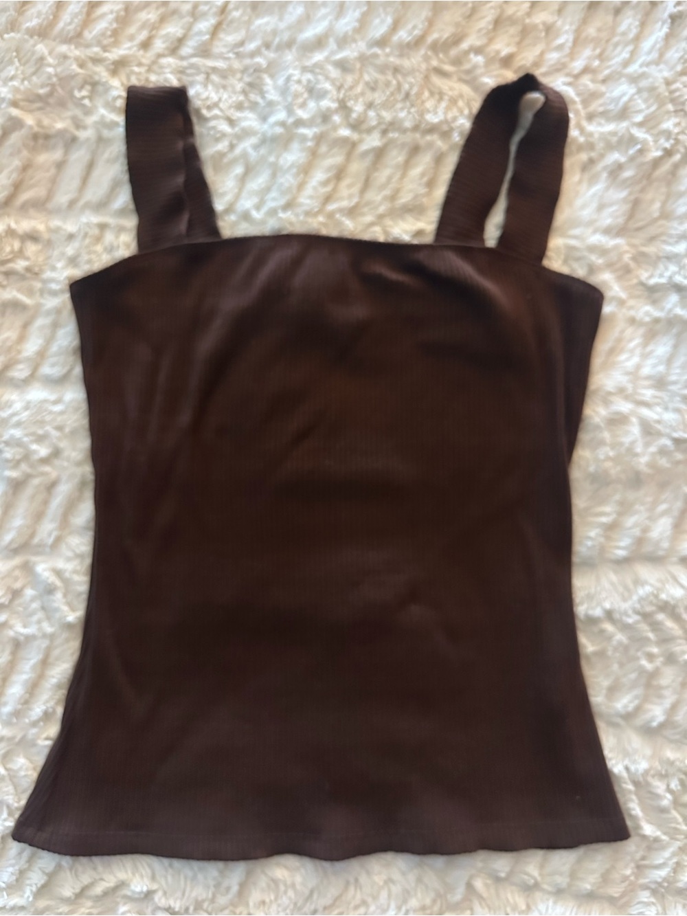 Women’s Reformation Square Neck Ribbed Tank Top Brown size Medium